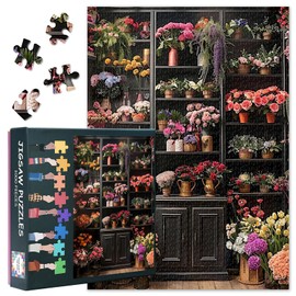 Pack of 1000 Flowers in One Room Jigsaw Puzzles for Adults Abundant Variety of Flowers Puzzles for Birthday Party Gift Floral Intelligence Puzzle for Family Indoor Games 70 cm x 50 cm
