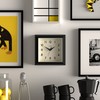Jones Clocks® Mustard Square Retro Wall Clock Modern Colour Design