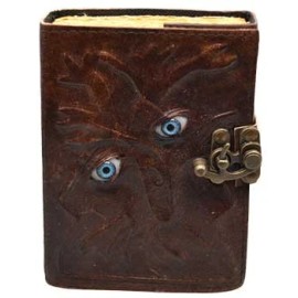 Two Eyes aged looking paper leather w/ latch