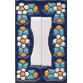 Blue Floral Ceramic Numbers & Letters Tiles 7.5 x 2 x 2.5cm