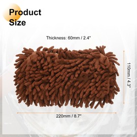 HARFINGTON Car Wash Sponge 8.7" x 4.3" Chenille Microfiber Mitt Scratch-Free Absorbent Scour Scrubber Cleaning Sponge for Washing Detailing on Cars, Trucks, SUV, Boats, RVs, Coffee