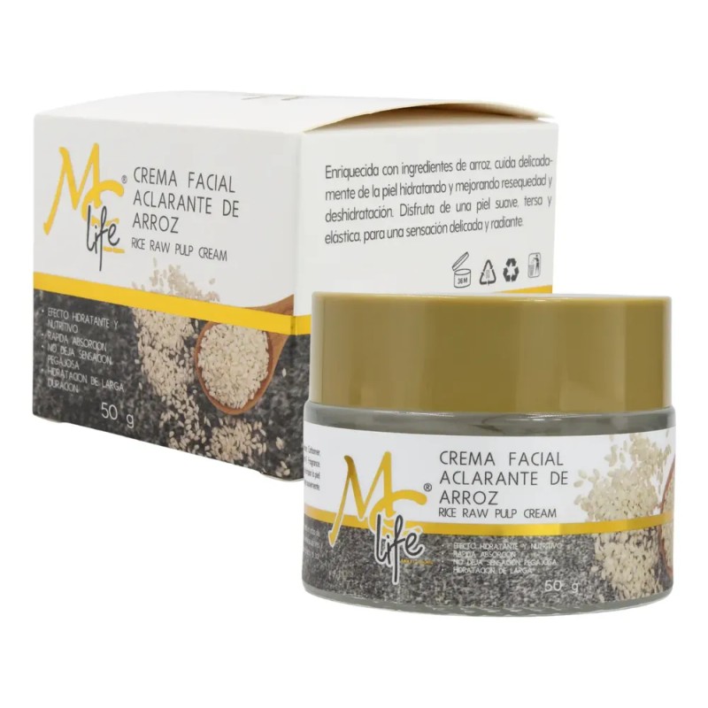 Crema Facial Aclarante Con Extracto De Arroz 50g. Mc Life