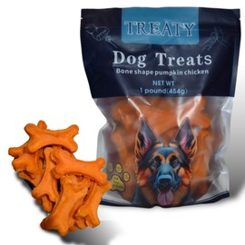 Generic Healthy Pumpkin Puree Chicken Dog Treats Baked Bone Shape All Natural Grain Free Human Grade Ingredients 16oz