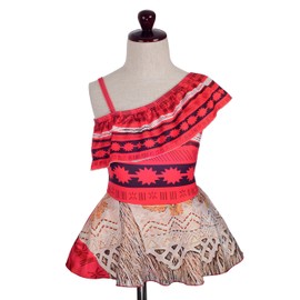 Dressy Daisy Traje de baño para niñas, Una Pieza, Un mar de Aventuras natación Playa Verano Fiesta, 3-4 años, Rojo