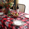 Christmas Tablecloth Rectangle, Plaid Table Cloth with Snowflake Decorations, Heavy