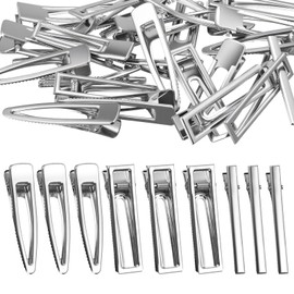 Tyqour 30 Stück Haarspangen Silber Metall Haarclips DIY Haarklammer Flache Haarspangen Alligator Clips Spurlose Haarklammer Klein, Haarklammern Friseurbedarf für Damen und Mädchen