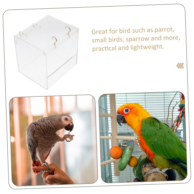 WOONEKY Hanging Bird Bath Box for Parakeets Reusable Parrot Bathing