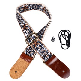 Embroidered Ukulele Strap Ethnic Style Adjustable Length Nylon Leather Comfortable Fit Ukulele Shoulder Strap Style 1