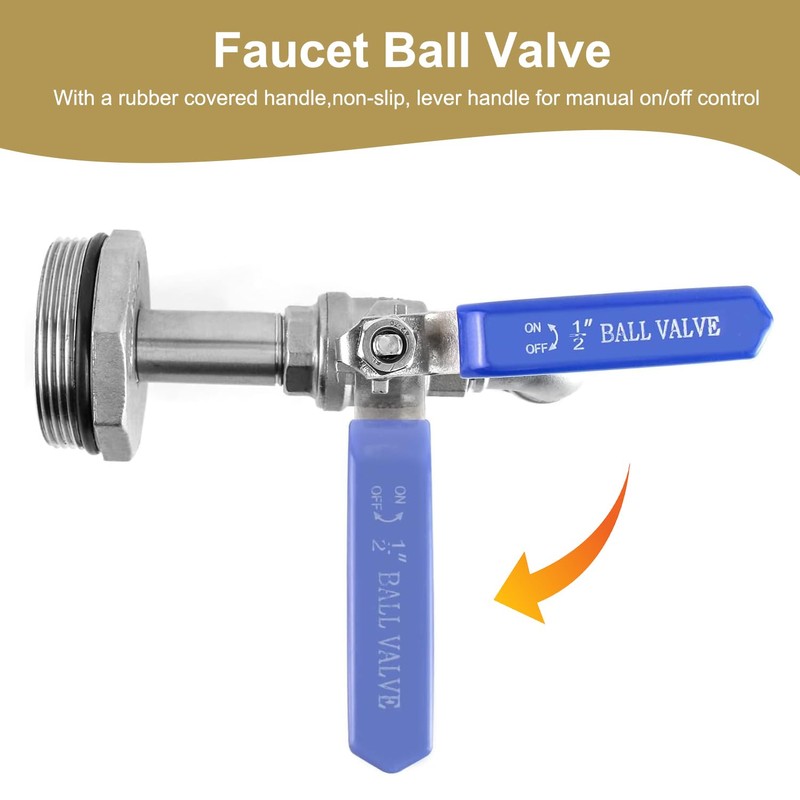 Drum Faucet for 55 Gallon Drum, 2" Stainless Steel Barrel