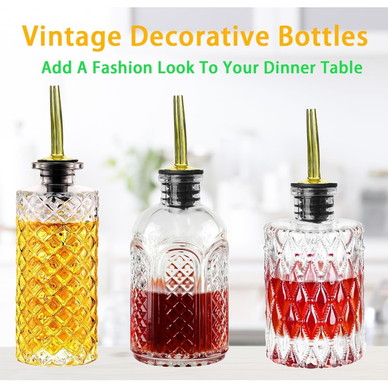 Aimery Coffee Syrup Dispenser Bottles Set - 3 Pack Simple