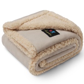 Waterproof Pet Blanket, Liquid Pee Proof Dog Blanket for Sofa Bed Couch, Reversible Sherpa Fleece Furniture Protector Cover for Small Medium Large Dogs Cats, Grey White X-Large（85" x 57"）