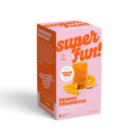 Superfun! - Orange Creamsicle Instant Tea Powder with Black Tea and Turmeric. Sugar-free + Superfoods + Organic Natural Tea Powder. 8 single serving stick packs. Instant Drink Mix with Stevia.
