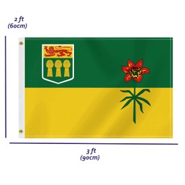 2×3 FT Saskatchewan Flag, Medium 60×90 CM 100D Canada Province Outdoor Banner,Doube Side Printing Canadian Decor For Patio Garden With Brass Gromment