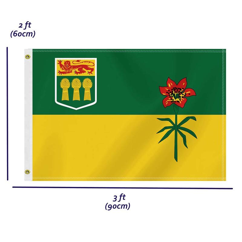 2×3 FT Saskatchewan Flag, Medium 60×90 CM 100D Canada Province