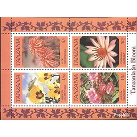 Prophila Collection Tanzania Block57 (complete edition) 1993 flowers (stamps for collectors) plants / mushrooms
