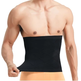 Sawaiko Compression Waist Supporter Abdominal Wrap Tummy Control Unisex Thin Cold Protection Women's Men's Warming Heat Retention Belly Band Thin Warm Support Belt Corset Soft Breathable, Black, XL