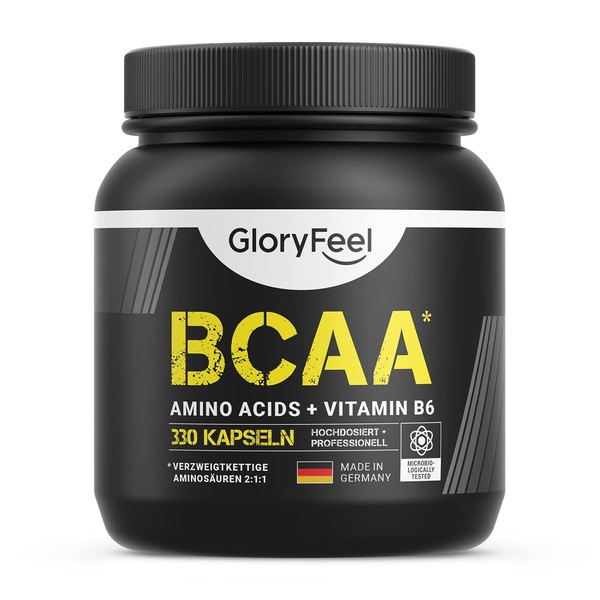 BCAA 330 capsules – the winner of 2019*- Essential amino acids leucine, valine and isoleucine plus vitamin B6 – laboratory-tested and without unwanted additives made in Germany