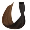 SURNEL Tape-In Real Hair Extensions, Colour 1B Black Fading to