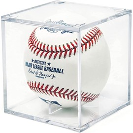 Vitrina de béisbol, vitrinas acrílicas de recuerdos de béisbol, caja de exhibición cuadrada de acrílico con protección UV para cubos transparentes, coleccionables deportivos, béisbol (2 unidades)
