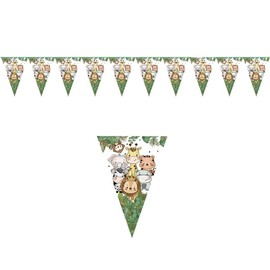1 PCS Jungle Safari Banner Jungle Safari Birthday Banner Jungle Safari Party Decorations Jungle Safari Hanging Banner Woodland Birthday Ceiling Ornament for Woodland Jungle Safari Rainforest Animal Party Decorations Supplies