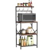 Korfile Kitchen Bakers Rack with Storage Shelves, Small Coffee Bar