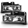 AmeriLite Crystal Chrome Clear Reaplcement Headlights Pair For 1988-2002 Chevy