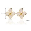 Boho Flower Stud Earrings for Women White/Pink Daisy Earrings Gold