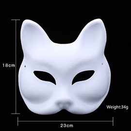 Himine 9 PCS DIY White Paper Mask Blank Hand Painted Mask (Fox)