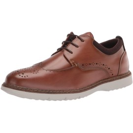 Stacy Adams Boy's Synergy Wingtip Lace Oxford, Cognac, 7 Big Kid