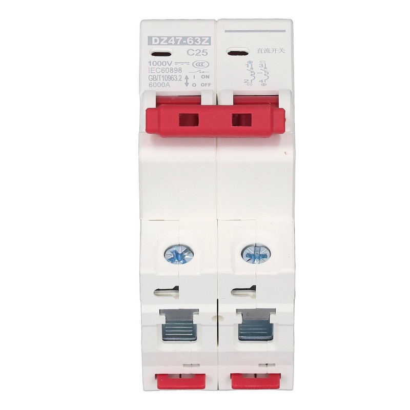 Circuit Breaker 2P DC 1000V MCB 25A DIN Rail Mount