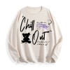 Chill Out Teddy Bear Graphic Crewneck Sweatshirt, US Warehouse, 6