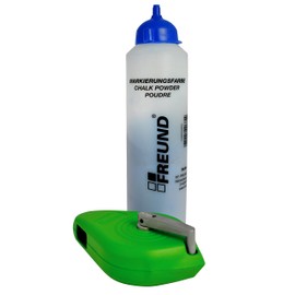 FREUND Chalk line 30 Meters line Set incl. Chalk Powder, Blue, 300ml