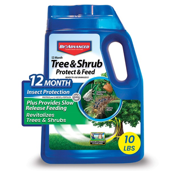 BioAdvanced 12-Month Tree and Shrub Protect & Feed, Insect Killer and Fertilizer, 10-Pound, Granules 701720A
