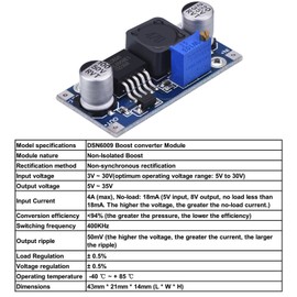 ARCELI 5 Pack Boost Converter Module XL6009 DC-DC 3.0-30V to 5-35V Output Voltage Adjustable Boost Circuit Board