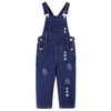 KIDSCOOL SPACE Girls Ripped Holes Patchwork Bib Pocket Slim Jeans