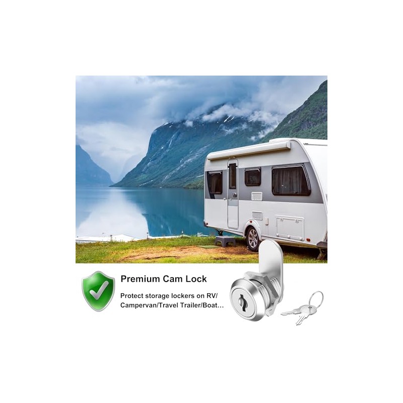 2 Pack Cabinet Locks with Keys, 5/8" Cam Lock Keyed