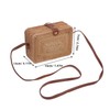 Healvian Square Rattan Crossbody Bag for Women Hand Woven Mini