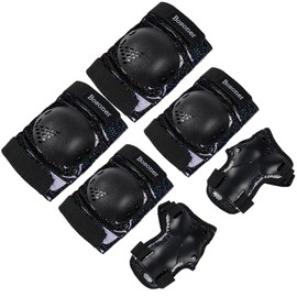 Kids/Youth Knee Pad Elbow Pads Guards Protective Gear Set for Roller Skates Cycling BMX Bike Skateboard Inline Skatings Scooter Riding Sports (Starry Black, Small (3-7 years))