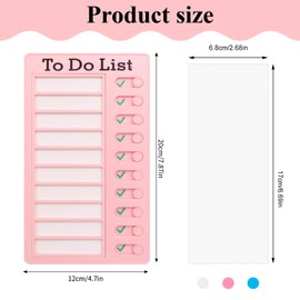 Chores Chart for Kids,3Pcs to Do List with 10 Detachable Cardstock, Plastic Checklist Board with 3Pcs Erasable Pencils, Chores Board and Chore Chart for Home Routine Planning (White,Pink,Blue)