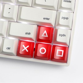 Artisan keycaps - Arrow Keys /WASD Keys Shine Through Backlit Gaming Keycaps OEM Profile ABS Replacement Set for Movement Keys or Directional Keys fit Mechanical Keyboard (Red Set for Arrow Keys)