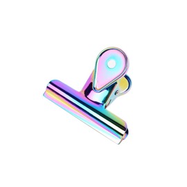 MultiBey Binder Clips Paper Clamp Assorted Sizes Colored Holographic Steel Small Medium Large XL (L (6 pcs))