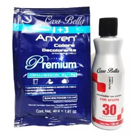 Anven Kit Polvo Decolorante Anven Premium Sobre + Guantes + Rev