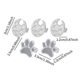 perfeclan 5 Pieces Stainless Steel Mini Manicure Palette Set Manicure Tool Finger Ring Metal Makeup Palette for Mixing Acrylic Paints