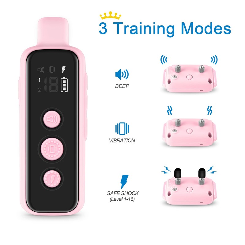 Bousnic Dog Shock Collar for 2 Dogs - (8-120lbs) Waterproof
