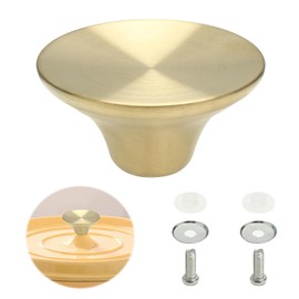 Yenblow Metal Dutch Oven Knob Handle Replacement, Stainless Steel Crock Pan Pot Lid Compatible with Le Creuset Stuab Aldi Lodge & Enameled Cast Iron Cookware (Frosted Gold & Extra Screw Kits)