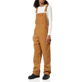 Dickies mens Bib overalls and coveralls workwear apparel, Brown Duck, 34W x 30L US
