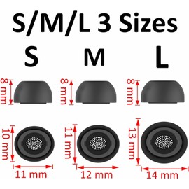 BLUEWALL Ear Tips Compatible with Galaxy Buds 3 Pro Earbuds SM-R630NZAEXAR, 6 Pairs S/M/L Sizes Replacement Silicone Earbuds Tips, Compatible with Galaxy Buds 3 Pro SM-R630 6 Pairs Gray