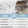 LXBNI No Hook Grey White Striped Long Shower Curtain with
