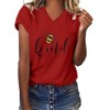 Womens Be Kind Graphic Tees V Neck Cute Printed Summer