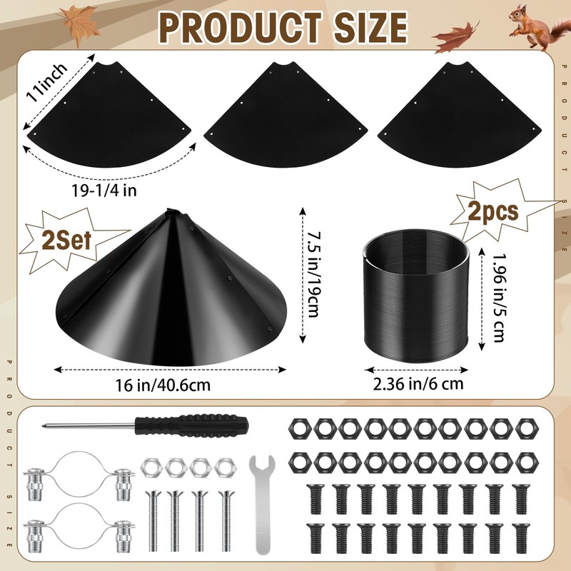 Shimeyao 19 Inch Squirrel Baffle and Squirrel Barrier Spring Device